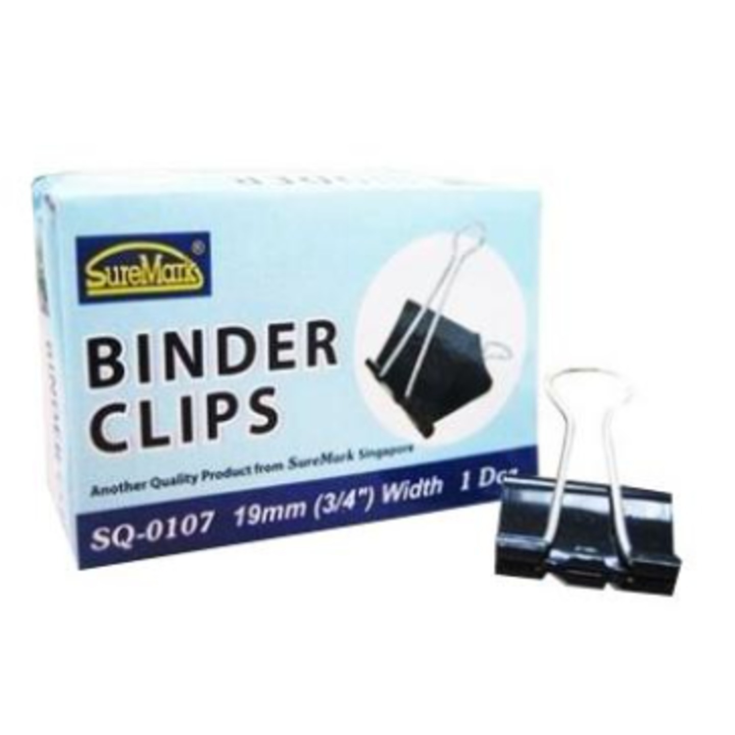 SQ 0107 Suremark Binder Clip 19mm Pack Of 3 6 12 Boxes