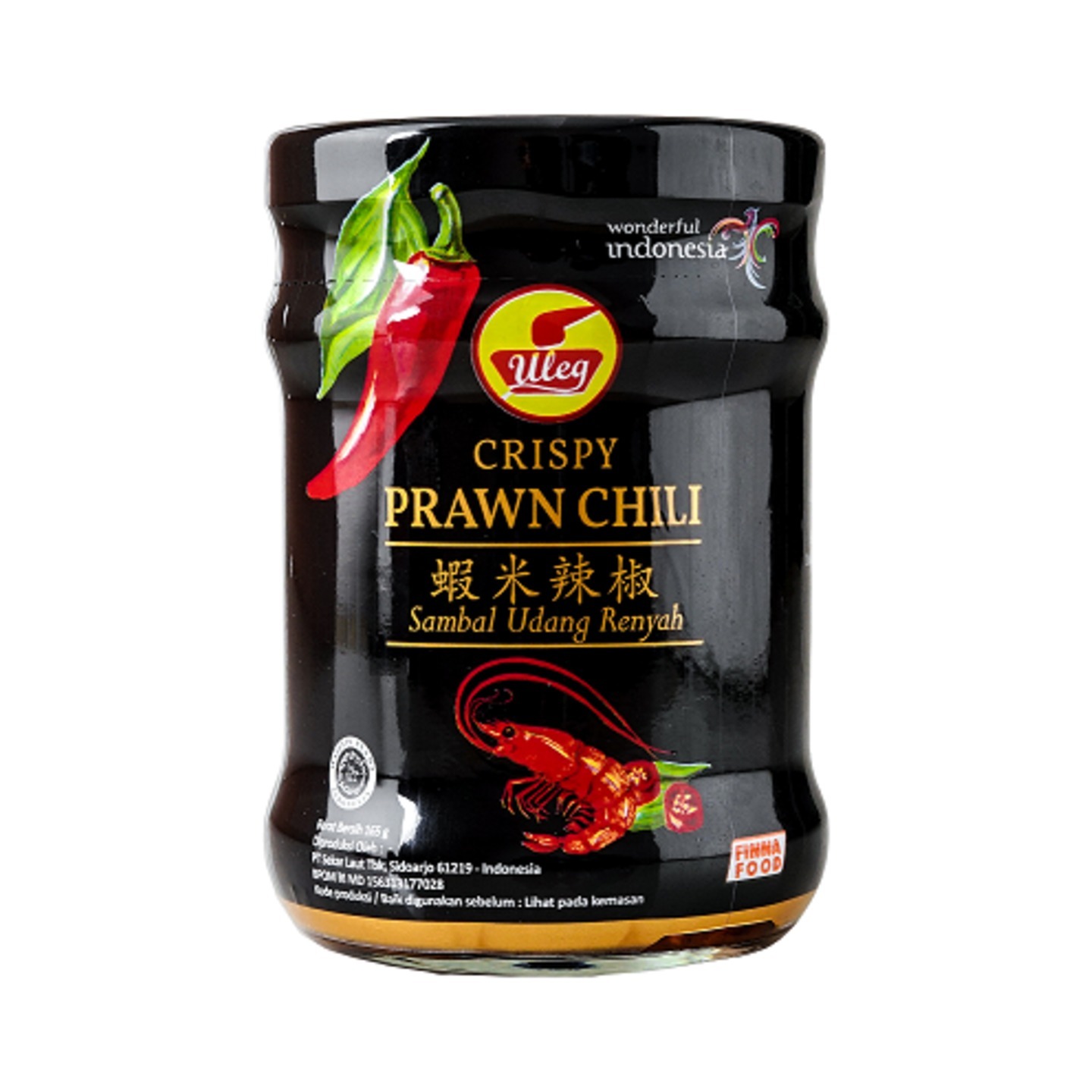 Uleg Crispy Prawn Chilli 165g Halal 12 Bottles Per Ctn