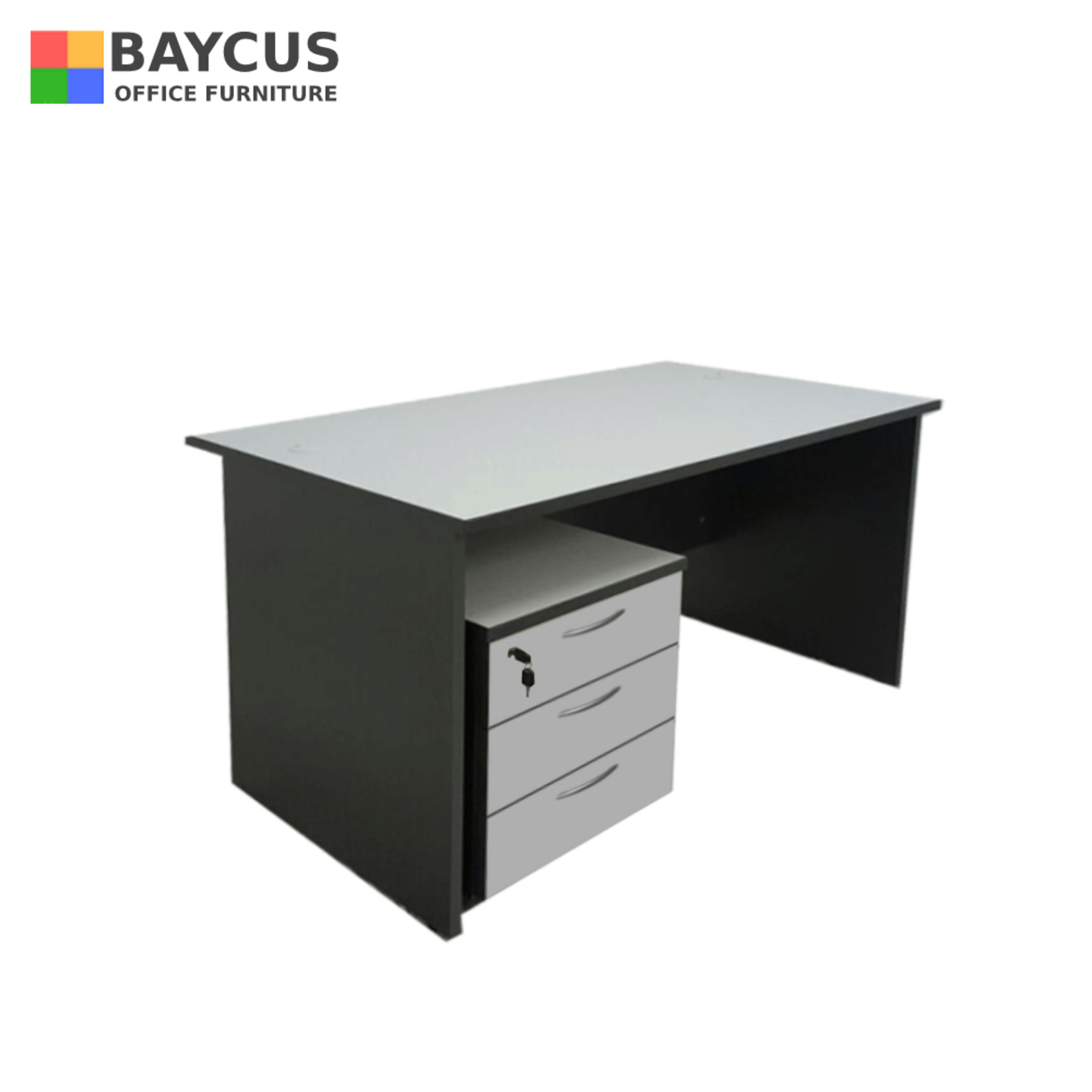 1.5m Writing Table with M33 Mobile Pedestal Grey
