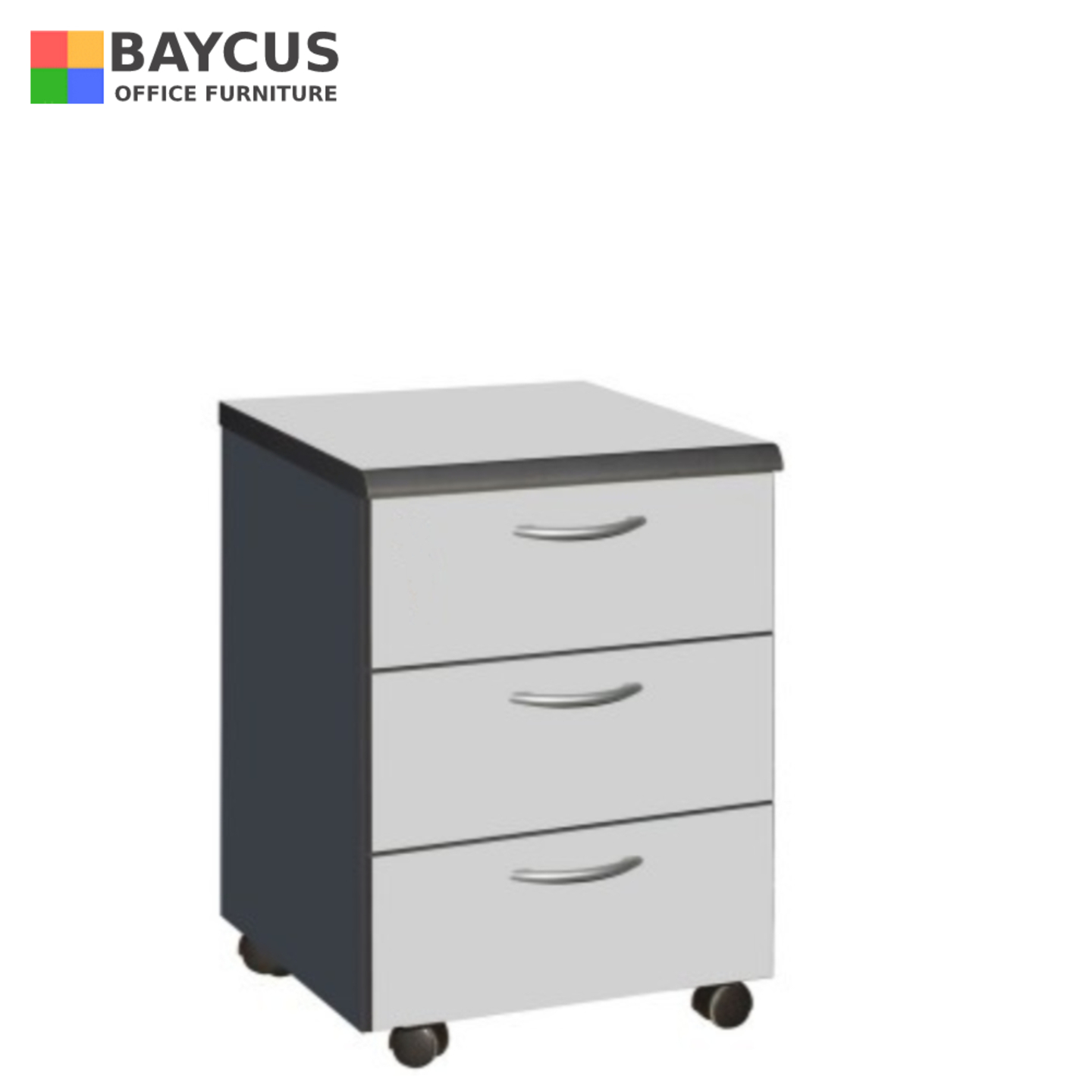 Mobile Pedestal with 3 Drawers - Col. 2 Tone Grey