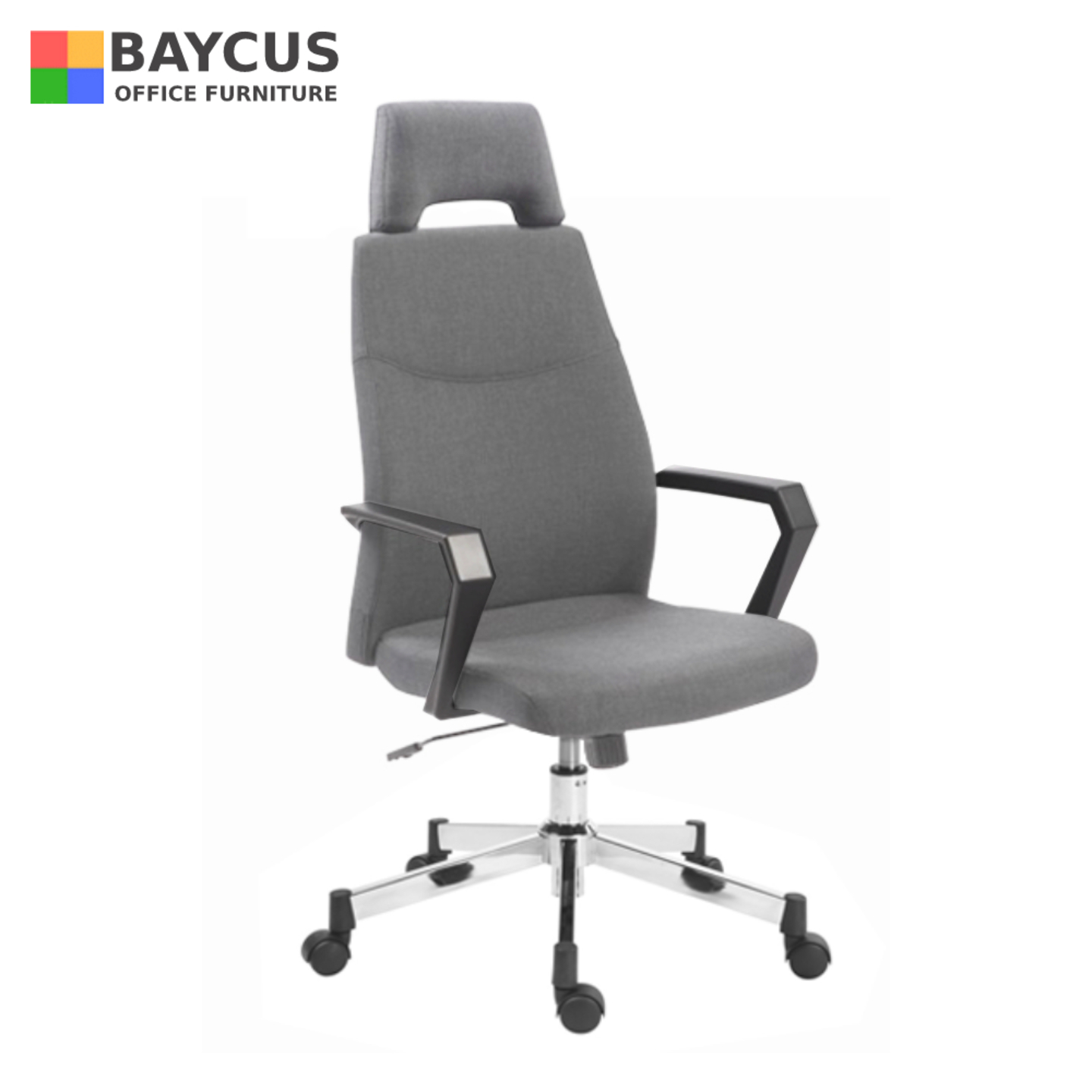 TOURMA High Back Chair Grey Fabric