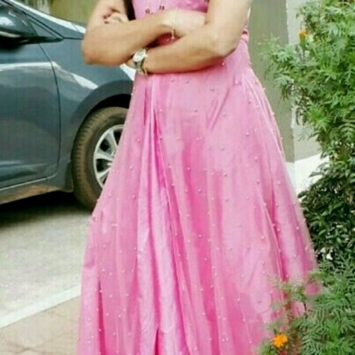pearl net fabric dresses