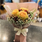 Trio Champagne-Peach Beauties & Seasonal Blooms