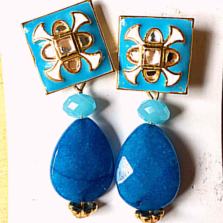 Blue Enamel earrings 