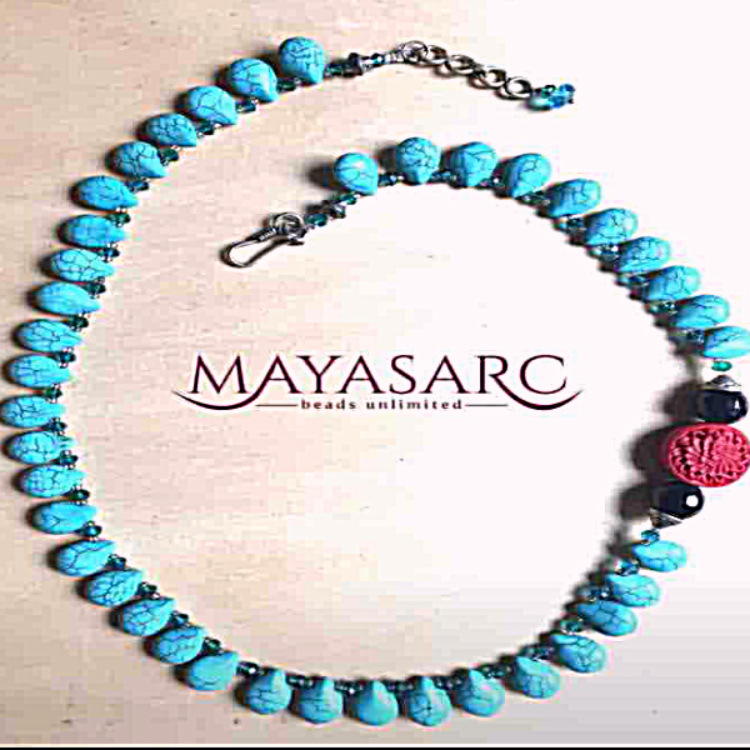 Turquoise teardrops & Cinnabar