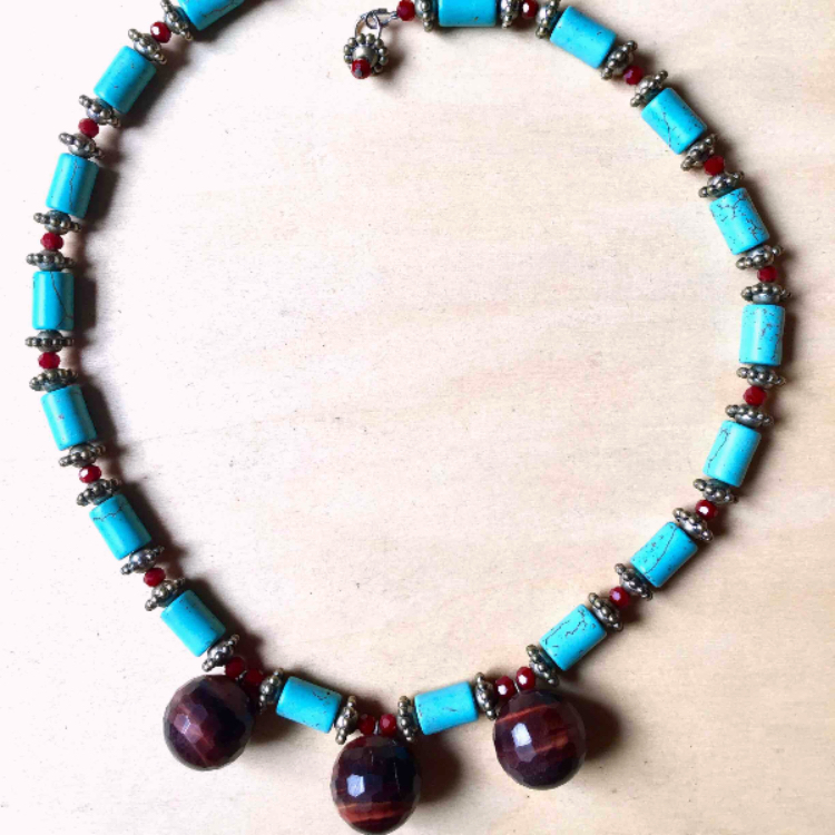 Turquoise & Red Tiger's Eye