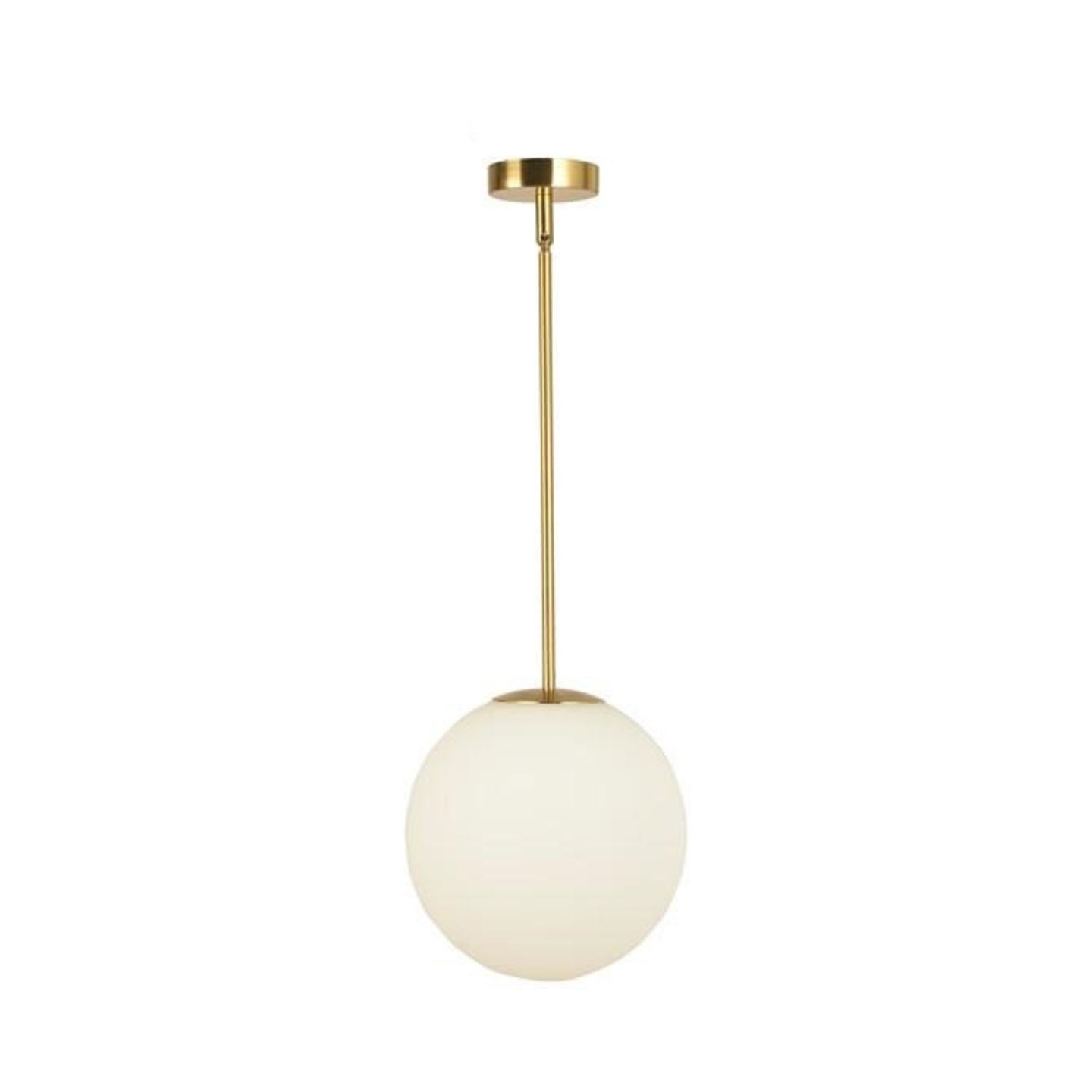 Frosted Globe with Gold Rod Pendant Light