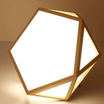 Wooden Pentagon with Side Diffuser Ceiling Light