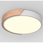 Half Wood Round Ceiling Light
