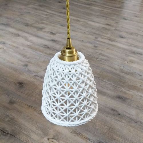 Ceramic with Gold Holder Pendant Light