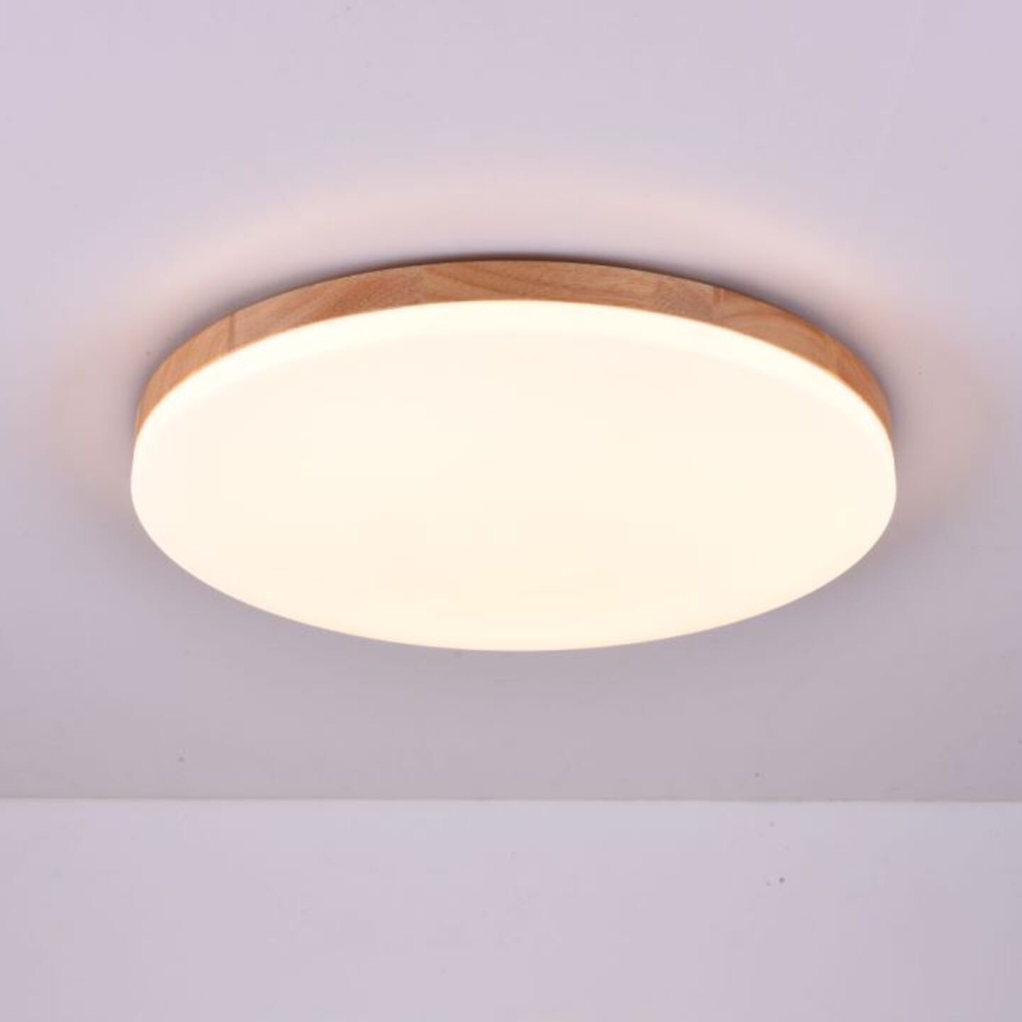 Back Wood Round Ceiling Light