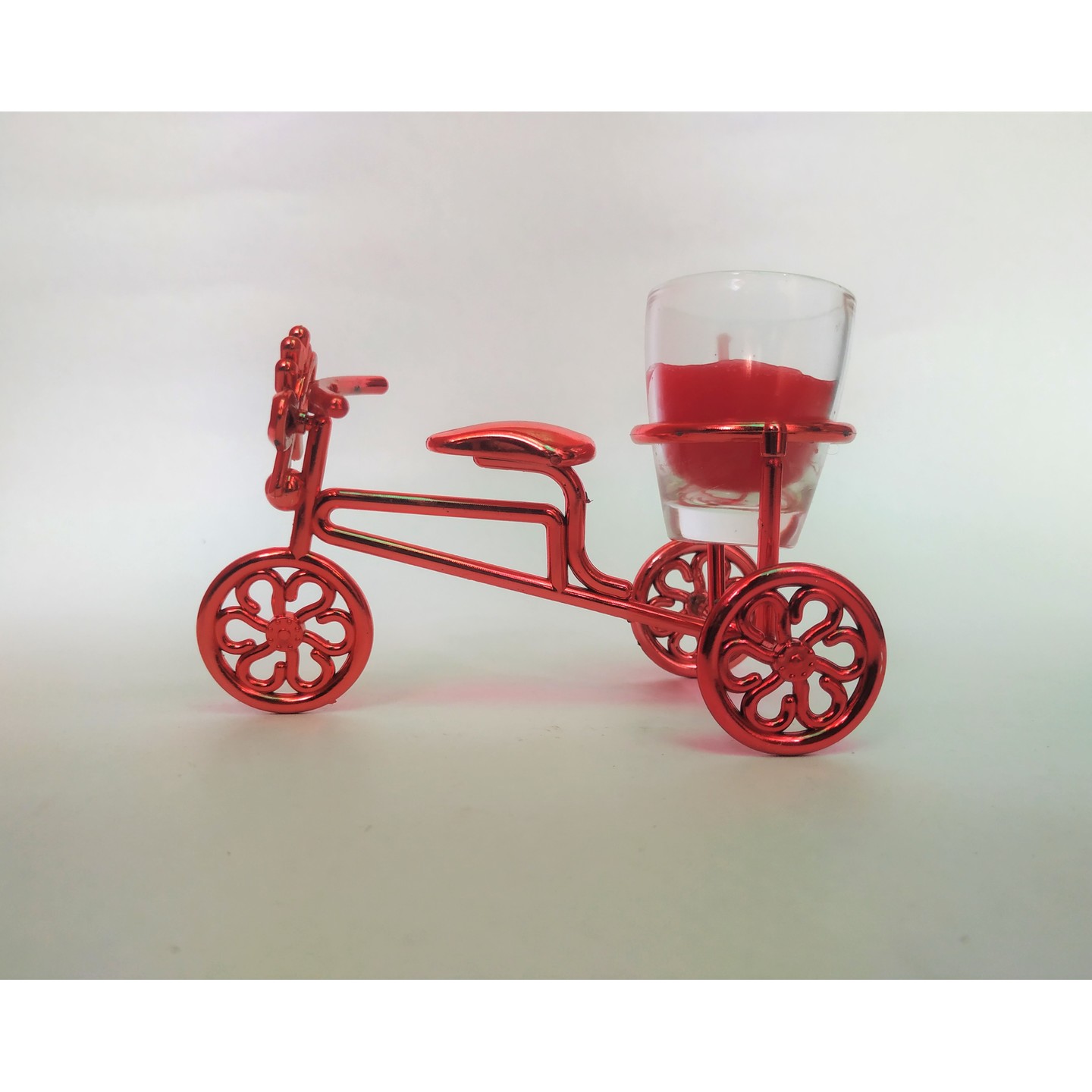 Decorative Wax Candle Rickshaw Stand Home & Office Showpiece. 