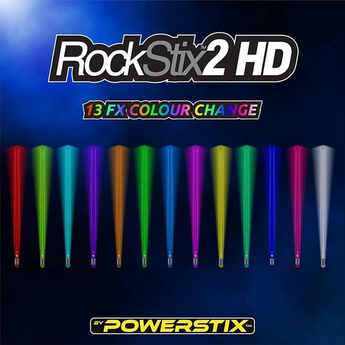 PAIR of ROCKSTIX 2 PRO -13 FX  COLOUR CHANGING LED LIGHT UP DRUM STICKS