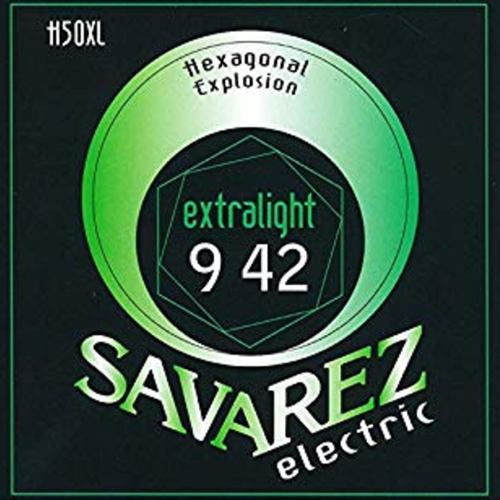 SAVAREZ Strings for Electric Guitar Hexagonal Explosion Nickel Set Extra Light .009-.042