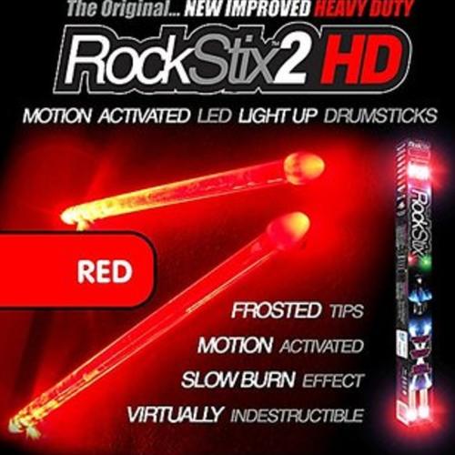 ROCKSTIX 2 HD RED, BRIGHT LED LIGHT UP DRUMSTICKS