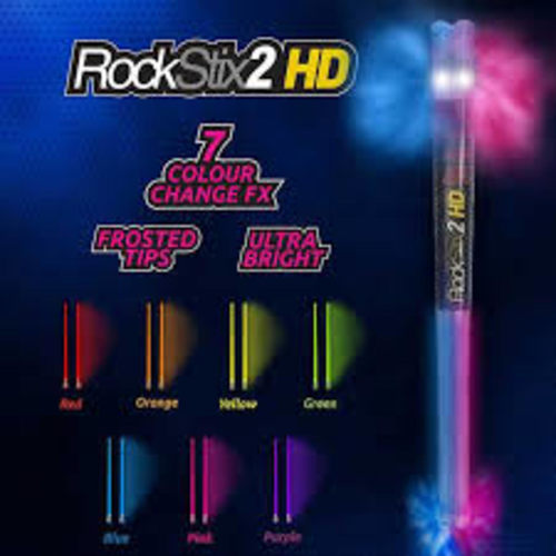 PAIR of ROCKSTIX 2 PRO - COLOUR CHANGING LED LIGHT UP DRUM STICKS LED Drumsticks, 7 AMAZING EffeCT, Set Your Gig On Fire.