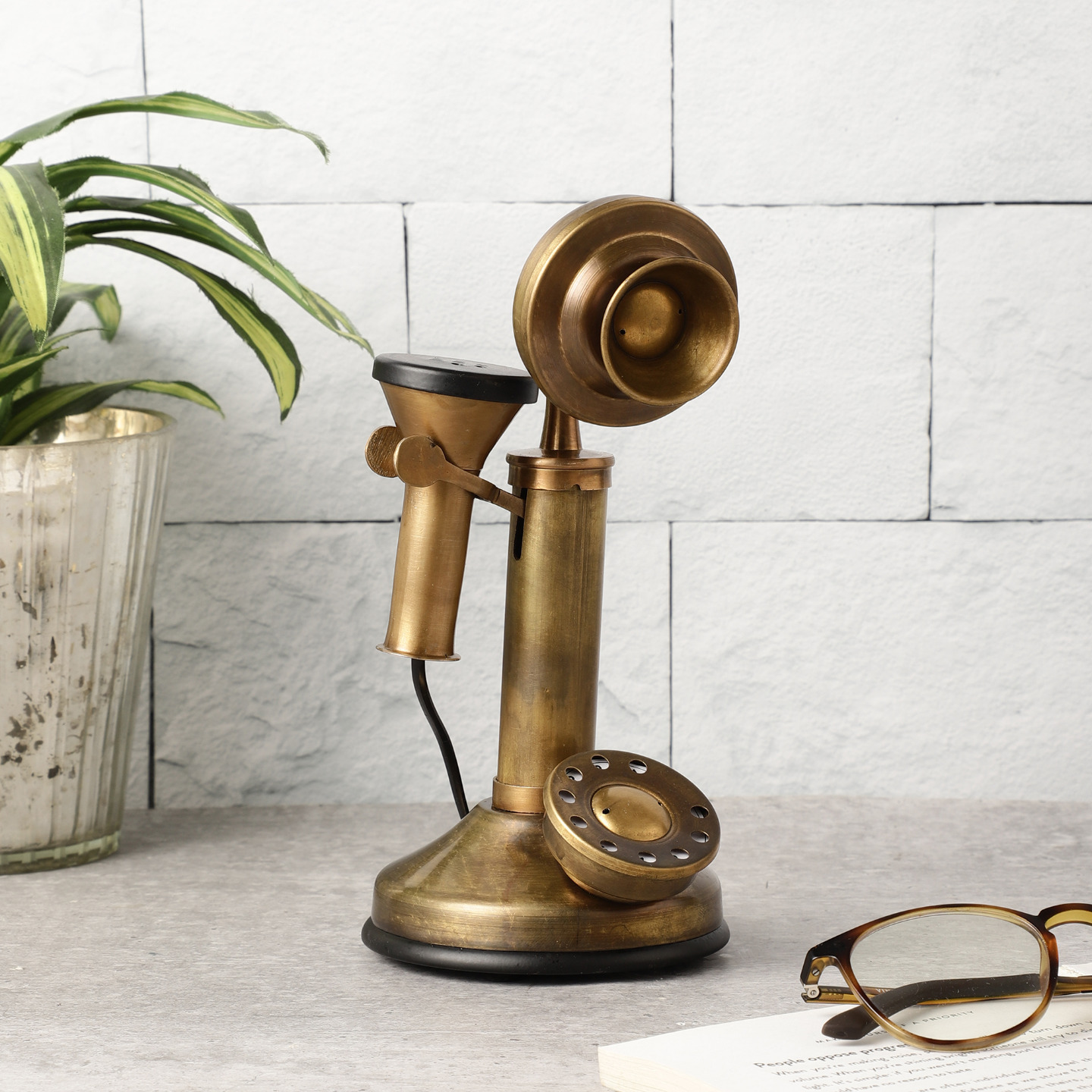 Mock Talker Dummy Candle Copper Telephone