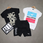 Mens T-shirt ( 2 No.s ) & Shorts Combo