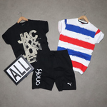 Mens T-shirt ( 2 No.s ) & Shorts Combo