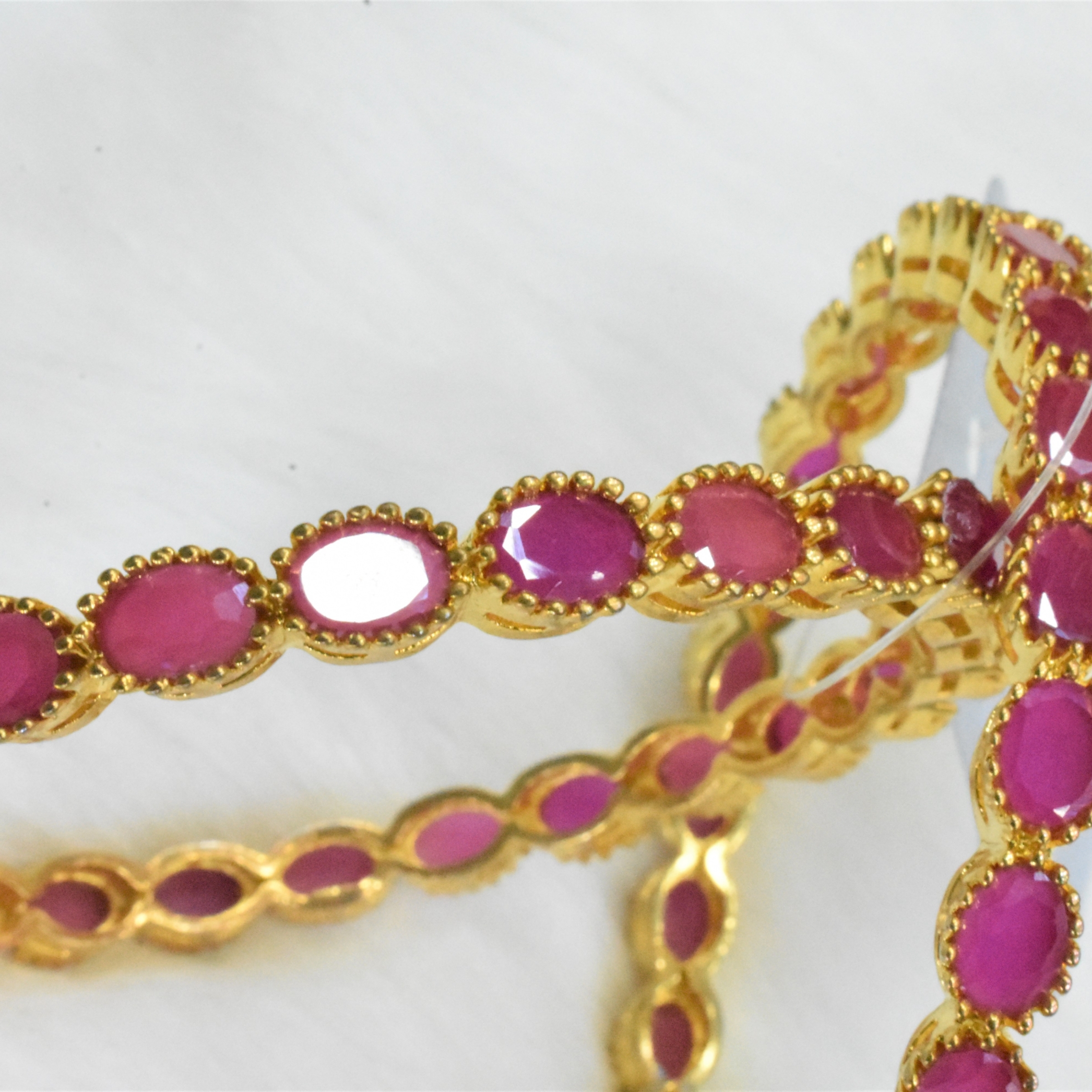 Bangles (2No) Ruby Red Stones Size 2-8