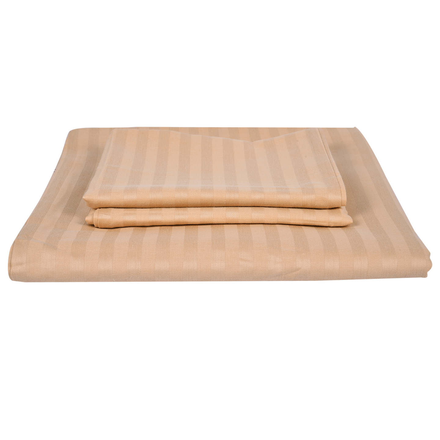 B-Sheets - 100 Cotton Sateen 210 TC Single Size Fitted Bed Sheet with 1 No. Pillow Cover  Perfect Fit for Single Size Spring Matressess Upto 6 Thick Colour - Desert Sand Beige