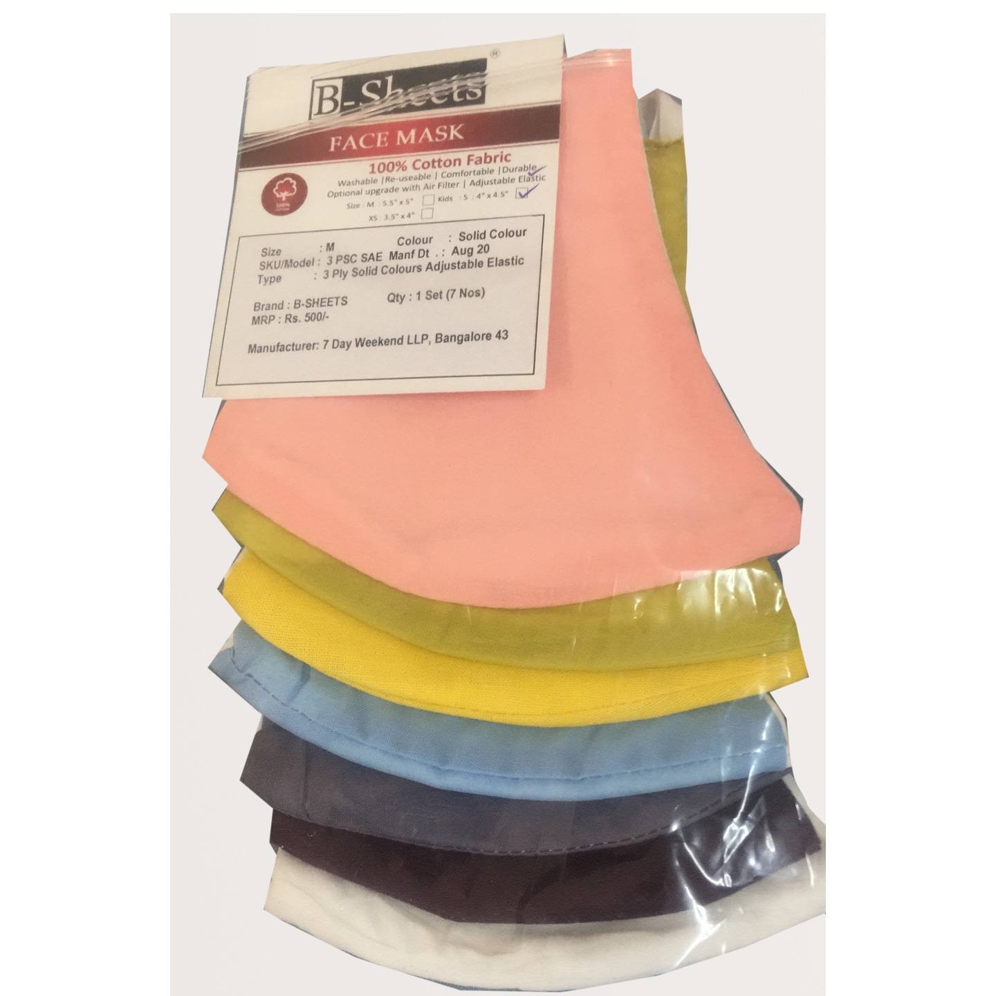3 ply solid colours Masks