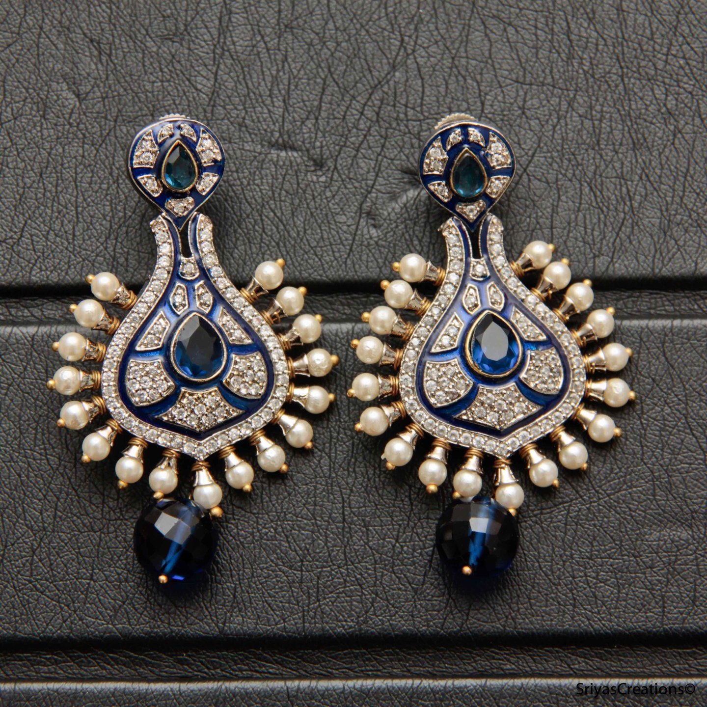 Blue Drop Ad Pot Shaped Danglers