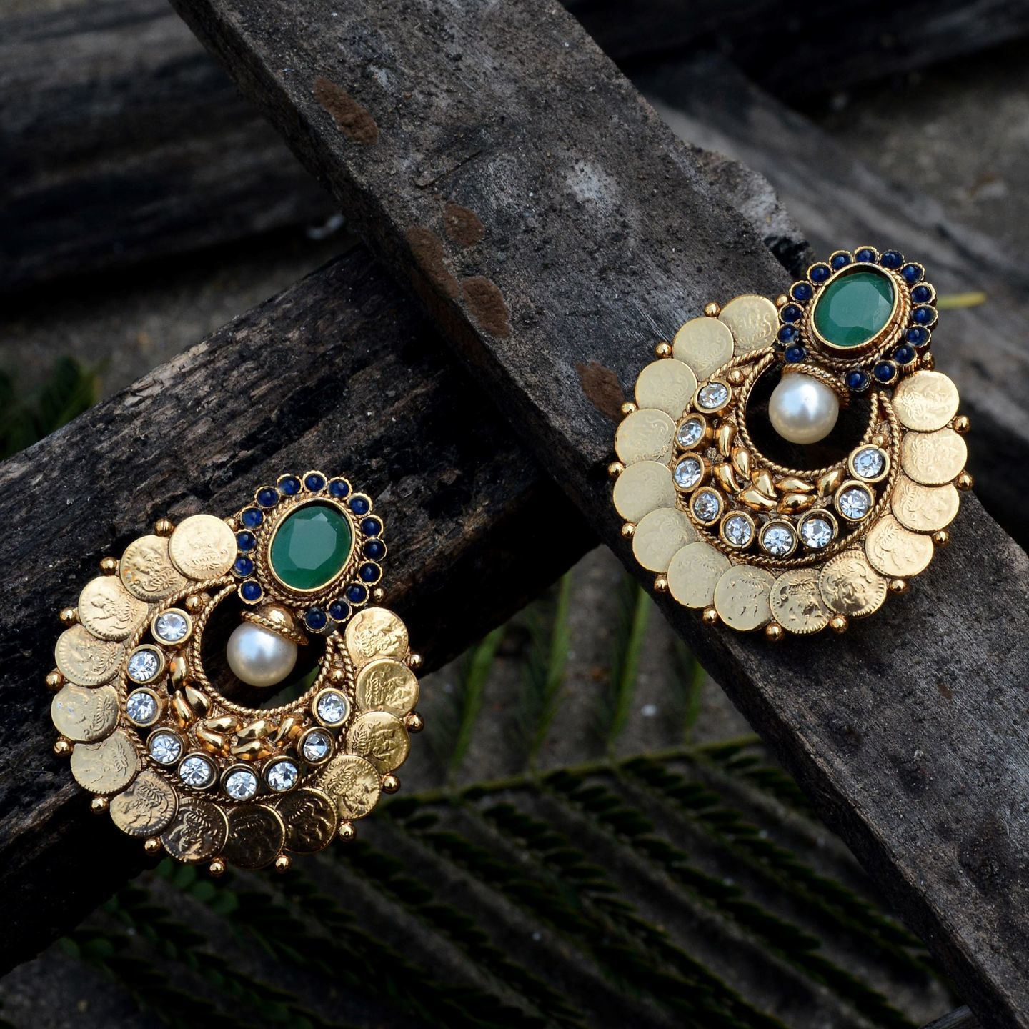 Kasu Earring - Green & Blue
