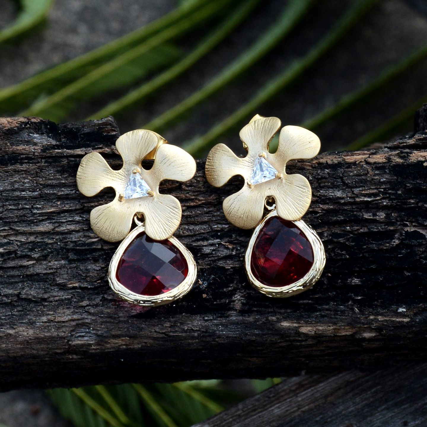 Floral Pink Drop Earring