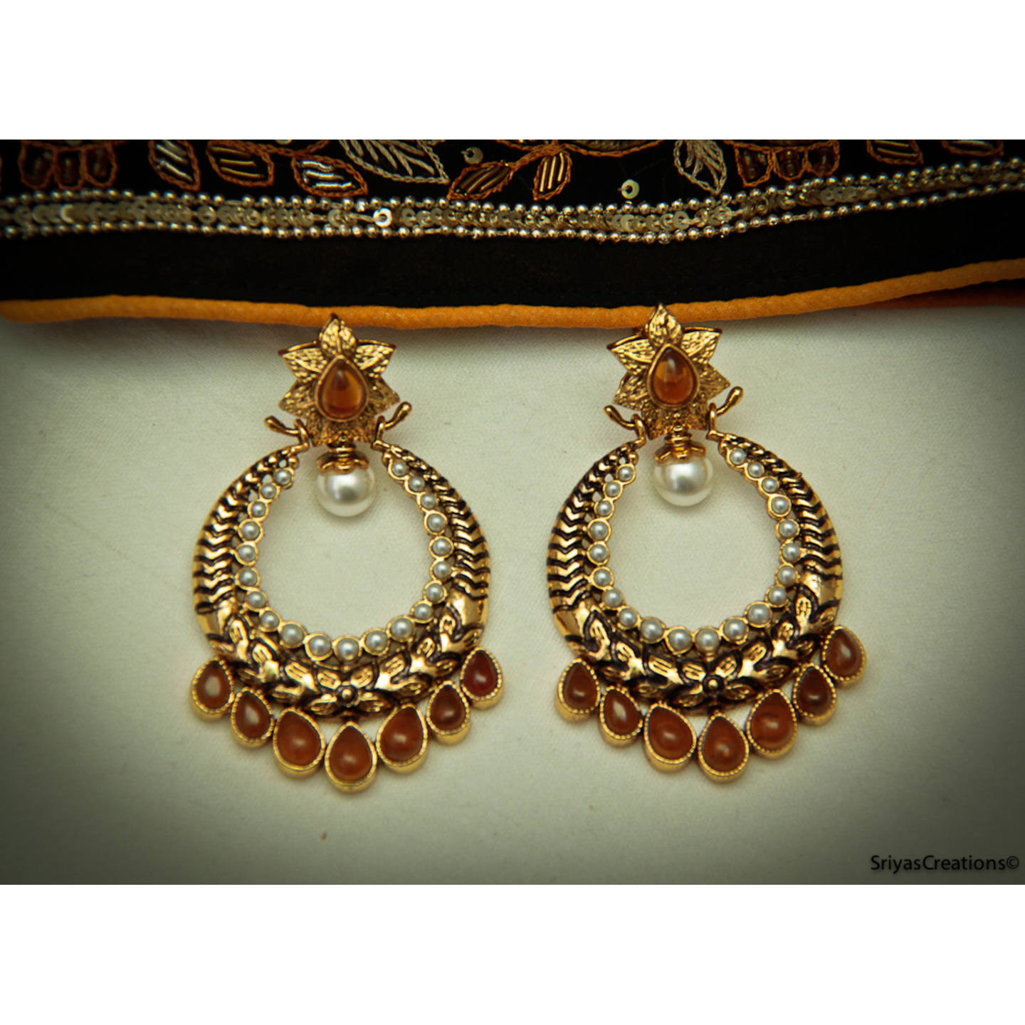 Golden Honey Floral Drop Chand