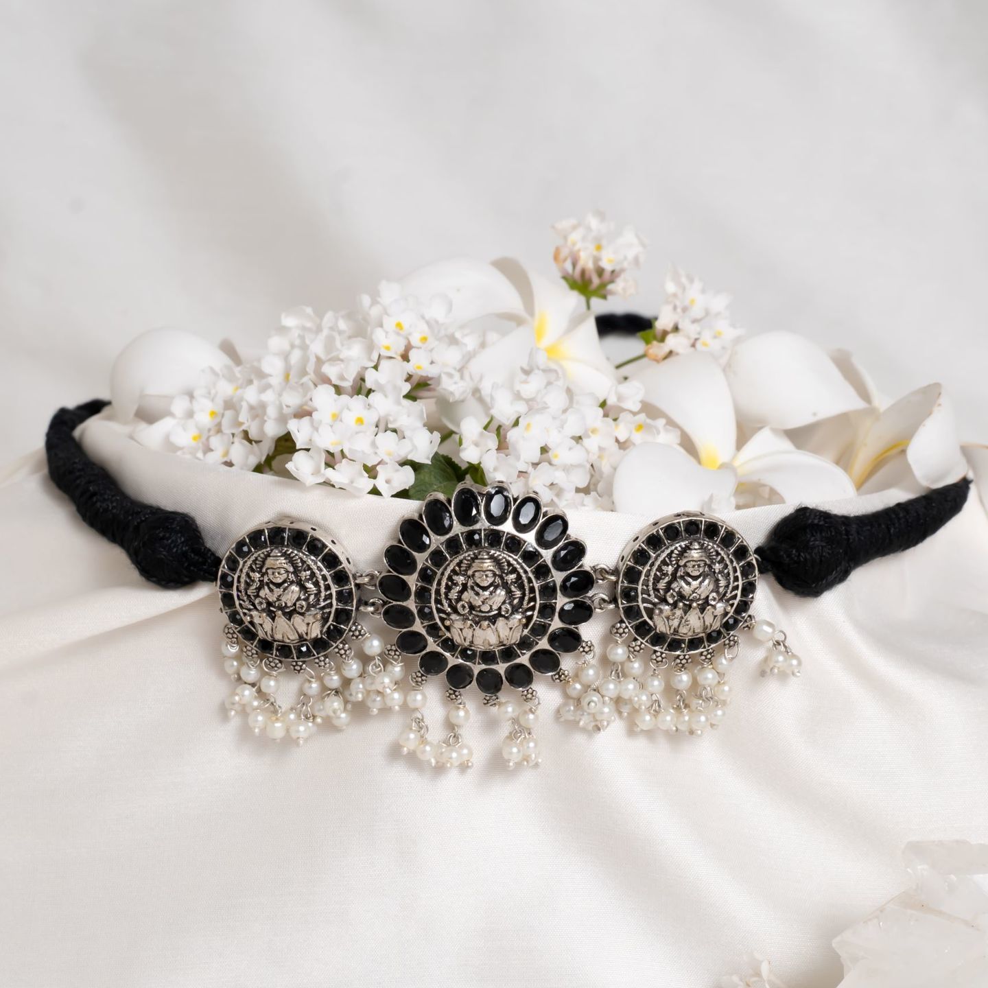 Black Stone Lakshmi Choker Set