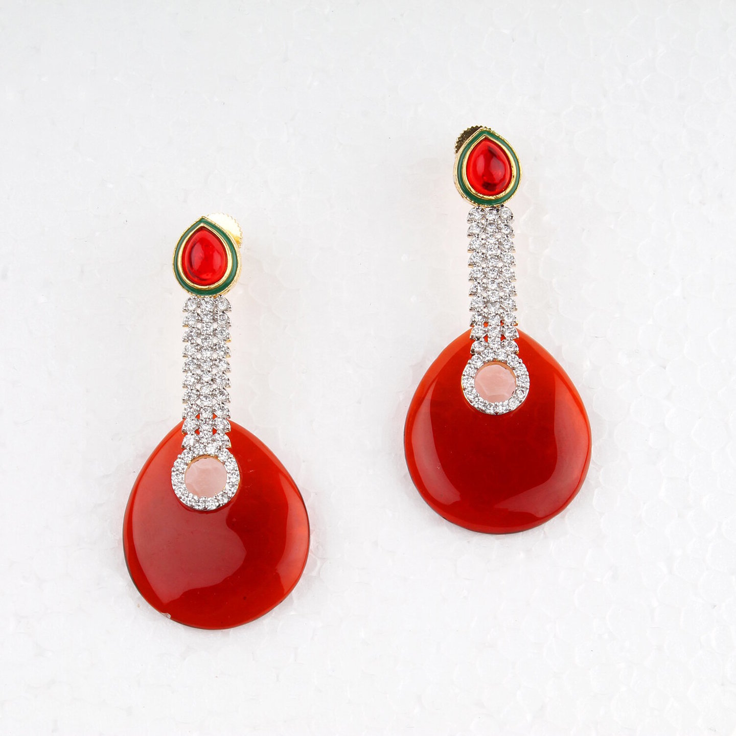 Red Dangler Earrings