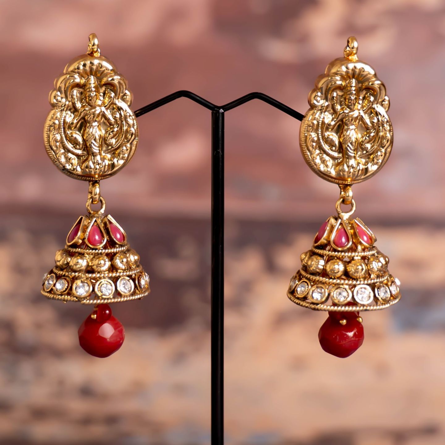 Red Lakshmi Jhumka
