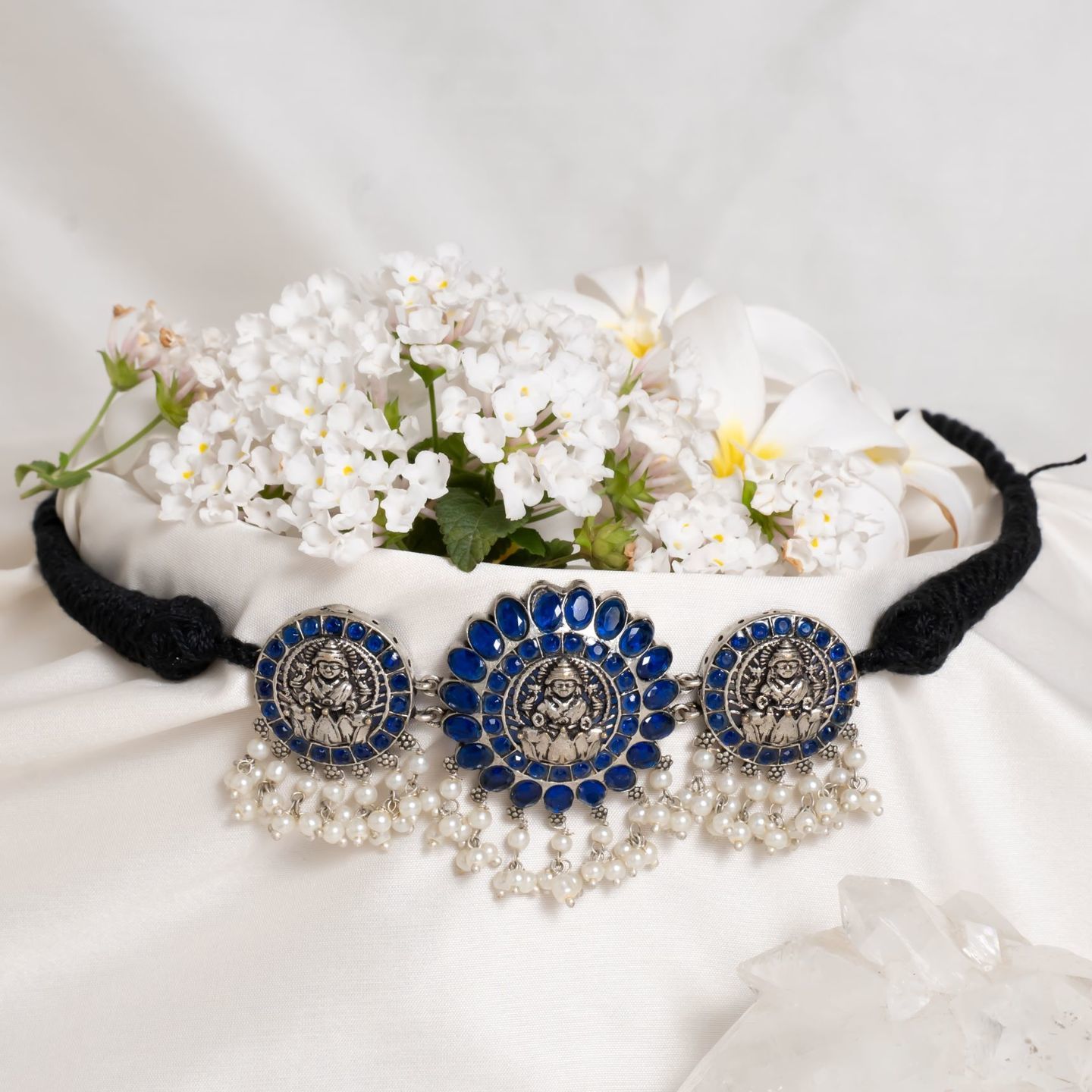 Blue Stone Lakshmi Choker Set