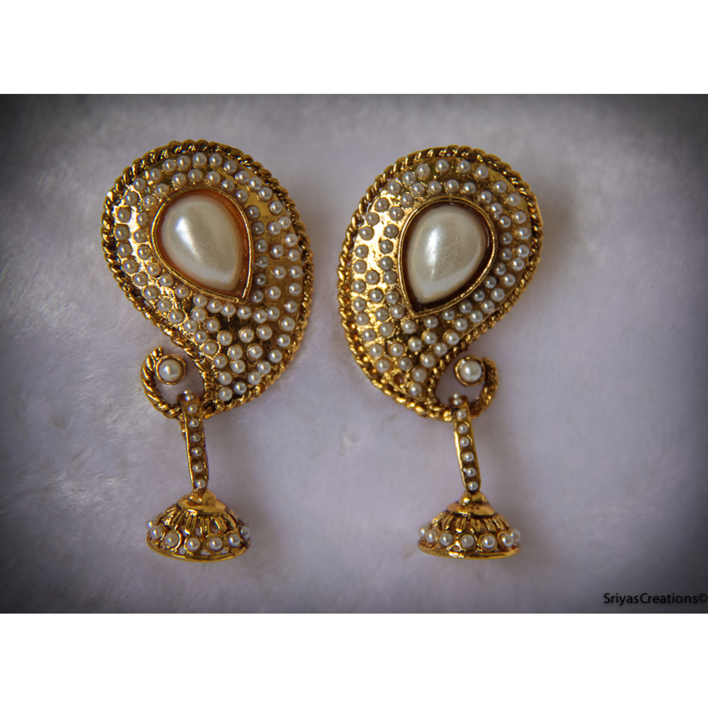 Pearl Mango Studded Jhumka
