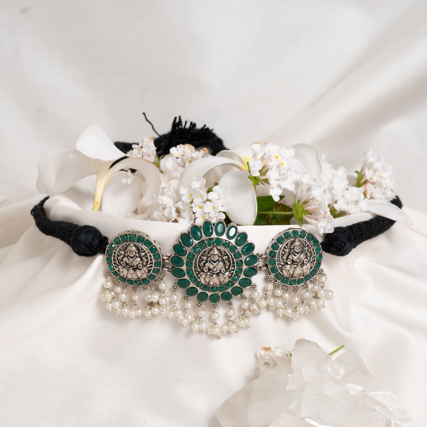 Green Stone Lakshmi Choker Set