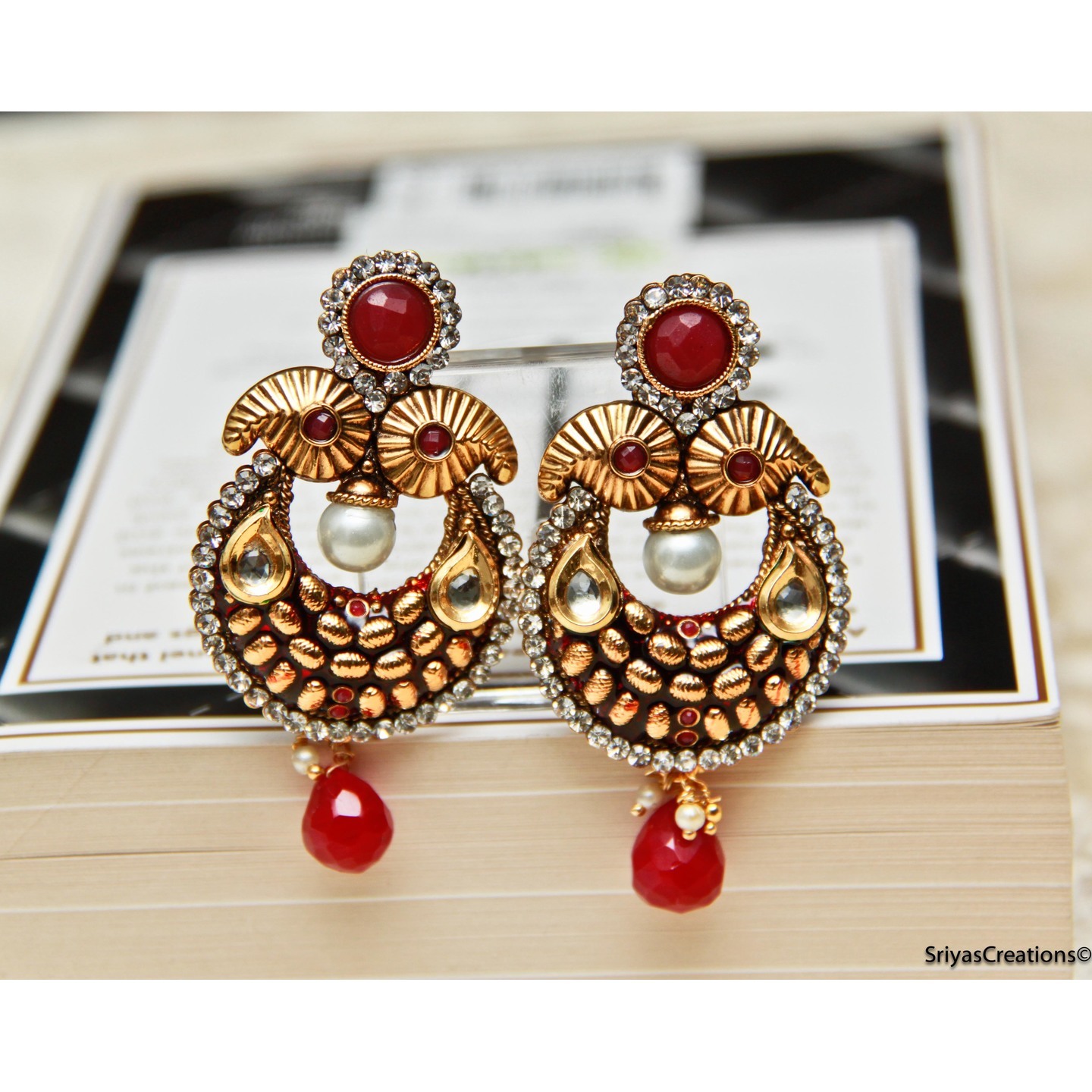 Red Round 2 Mango Danglers