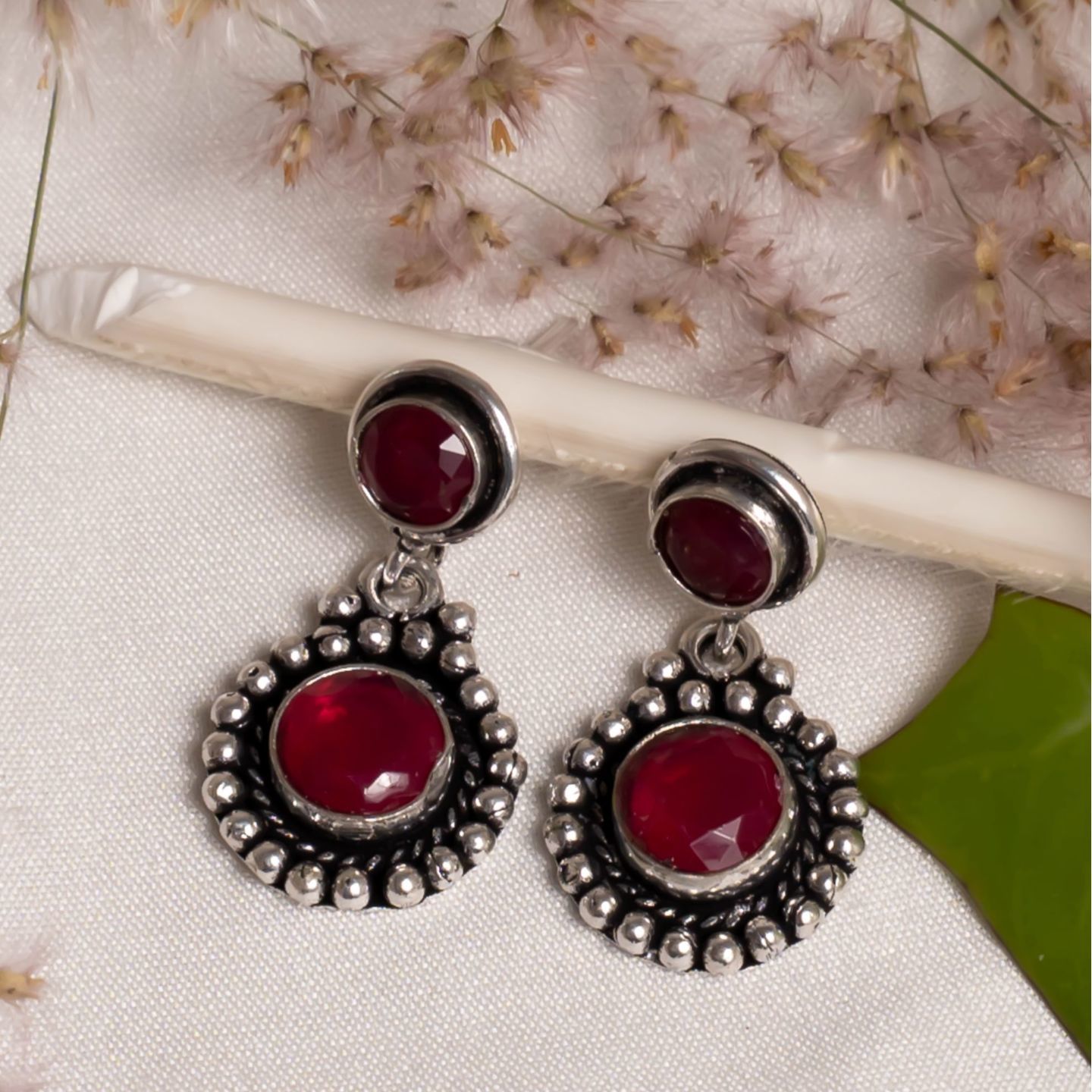 Red Round Danglers