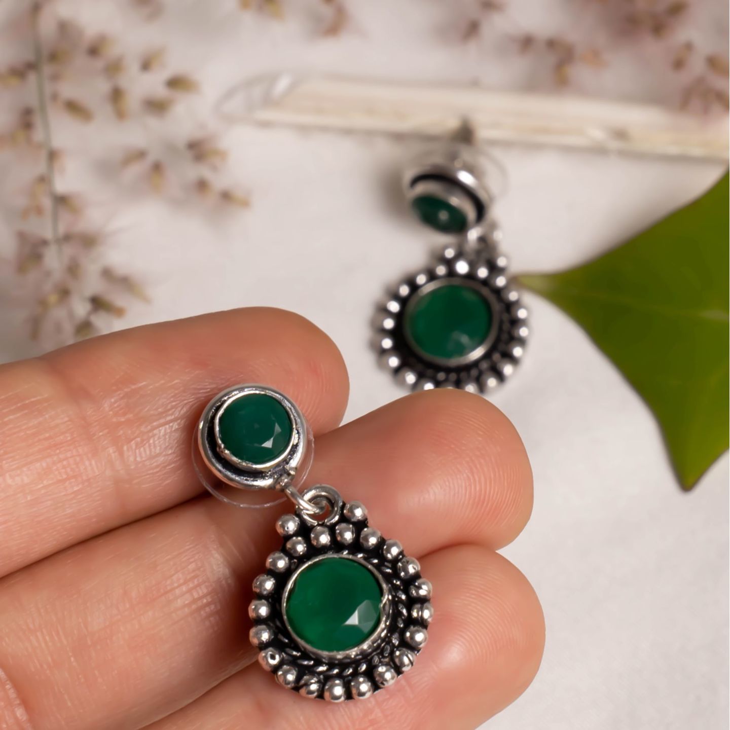Green Round Danglers
