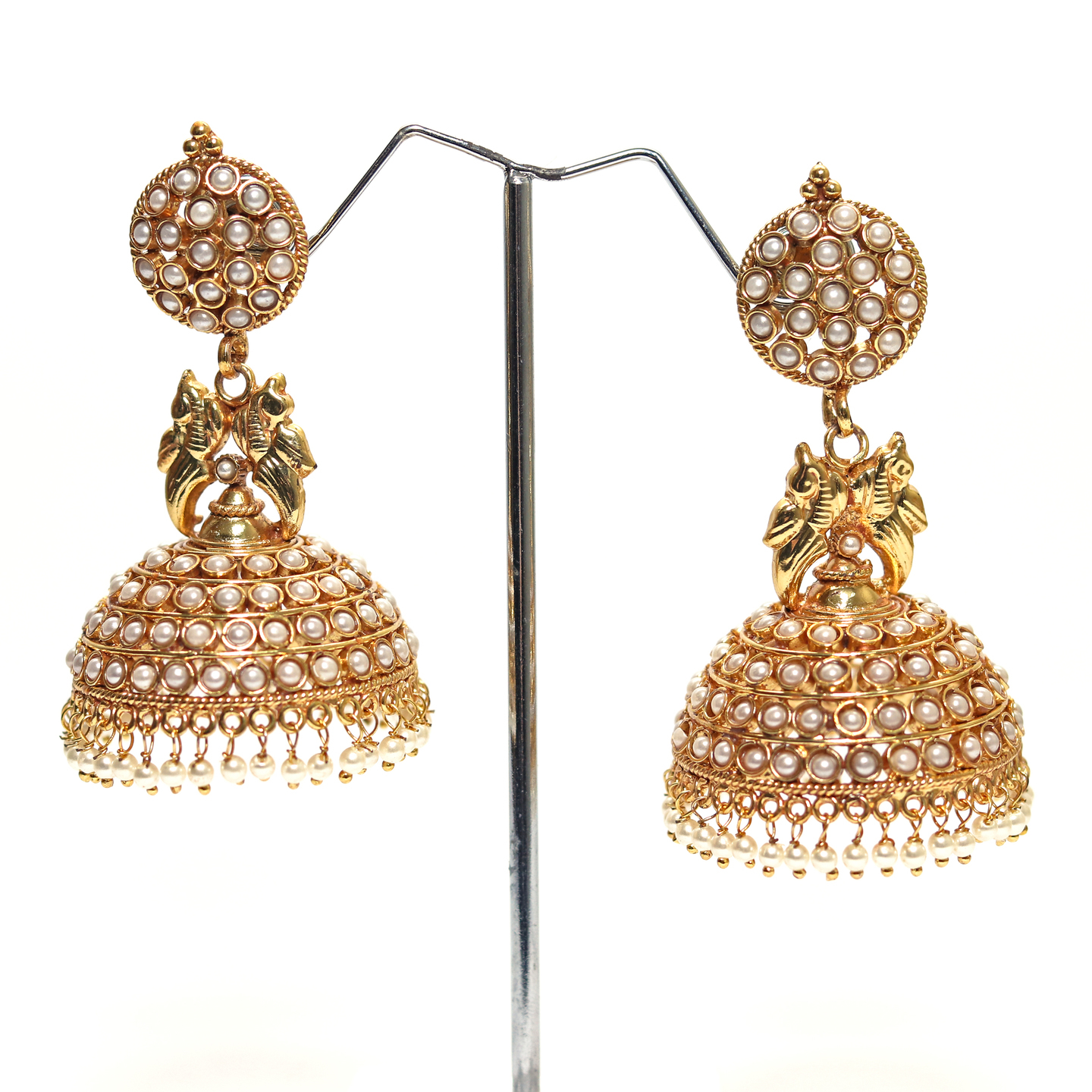 Pearl Round Tradional Ethnic Wedding Jhumka