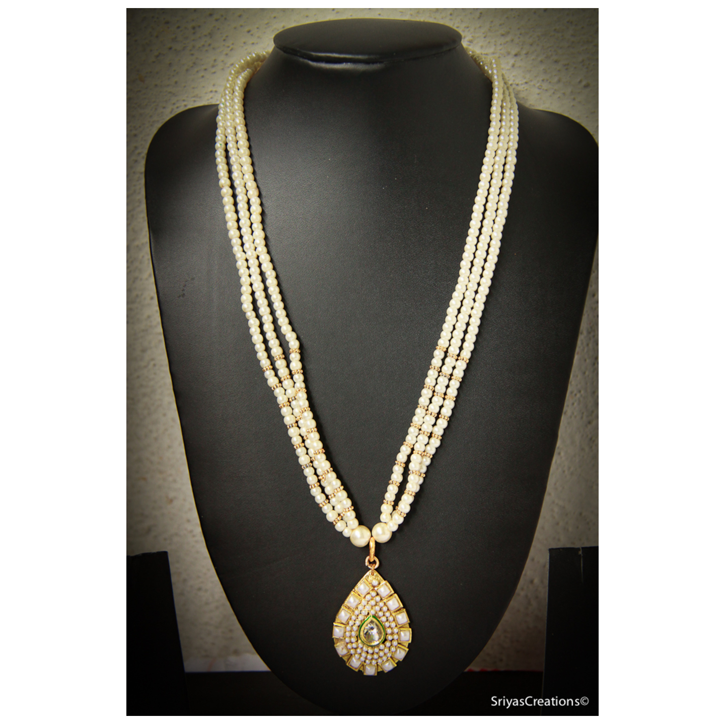 Layered Pearl Drop Necklace Set