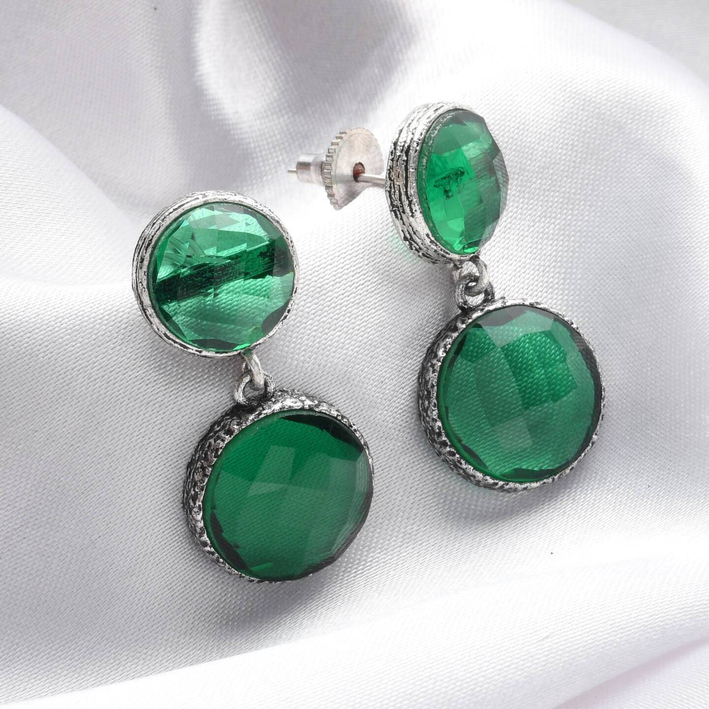 Bottle Green Round Danglers