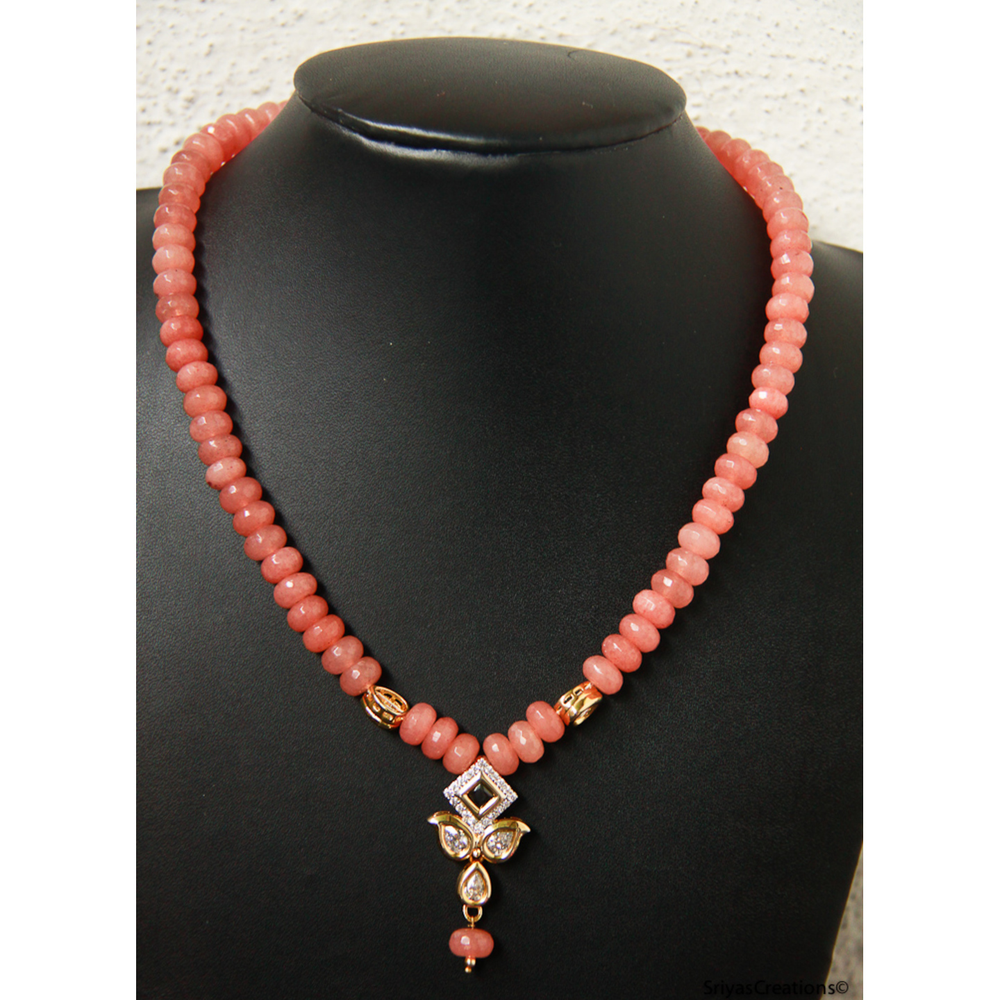 Peach Kundant Necklace Set