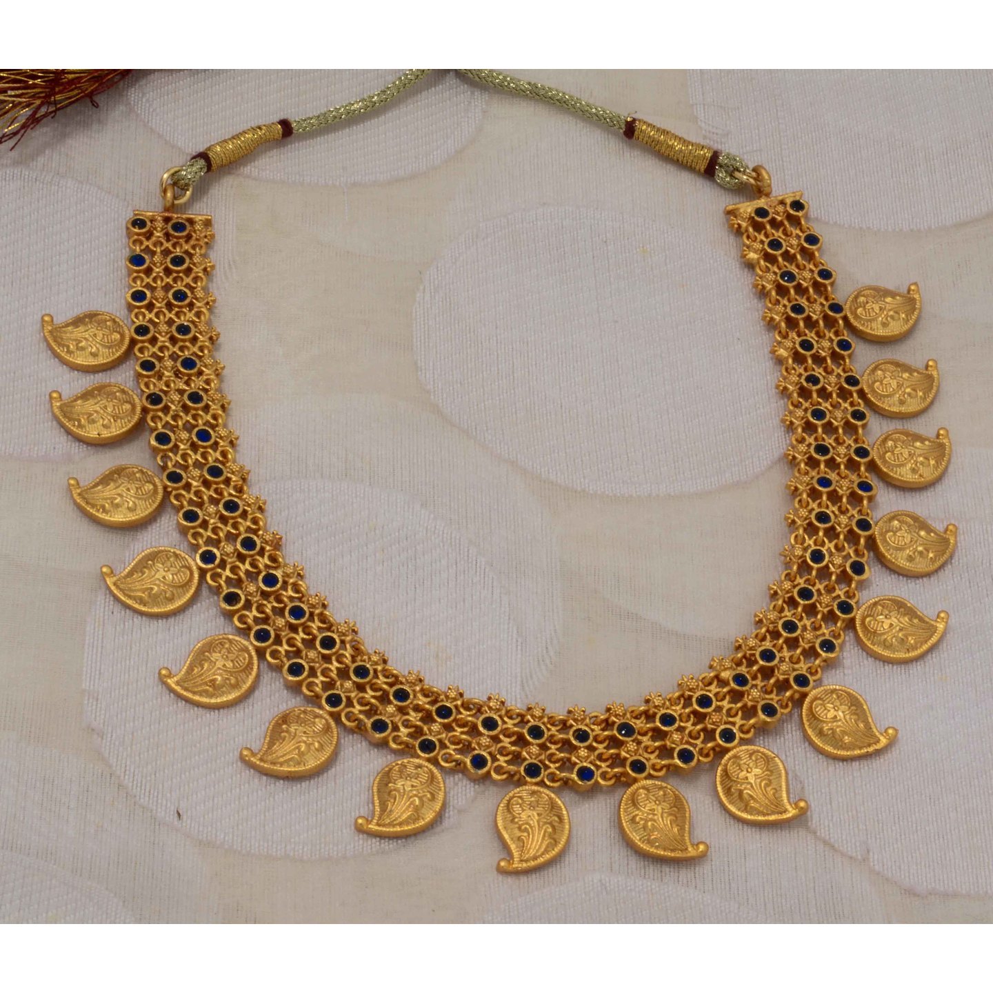 Blue Multi Paisely Necklace Set