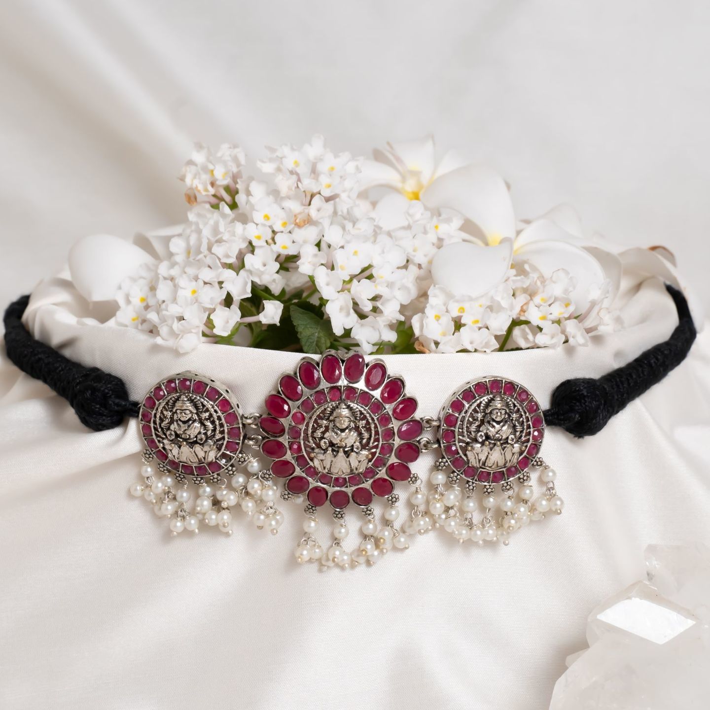 Red Stone Lakshmi Choker Set