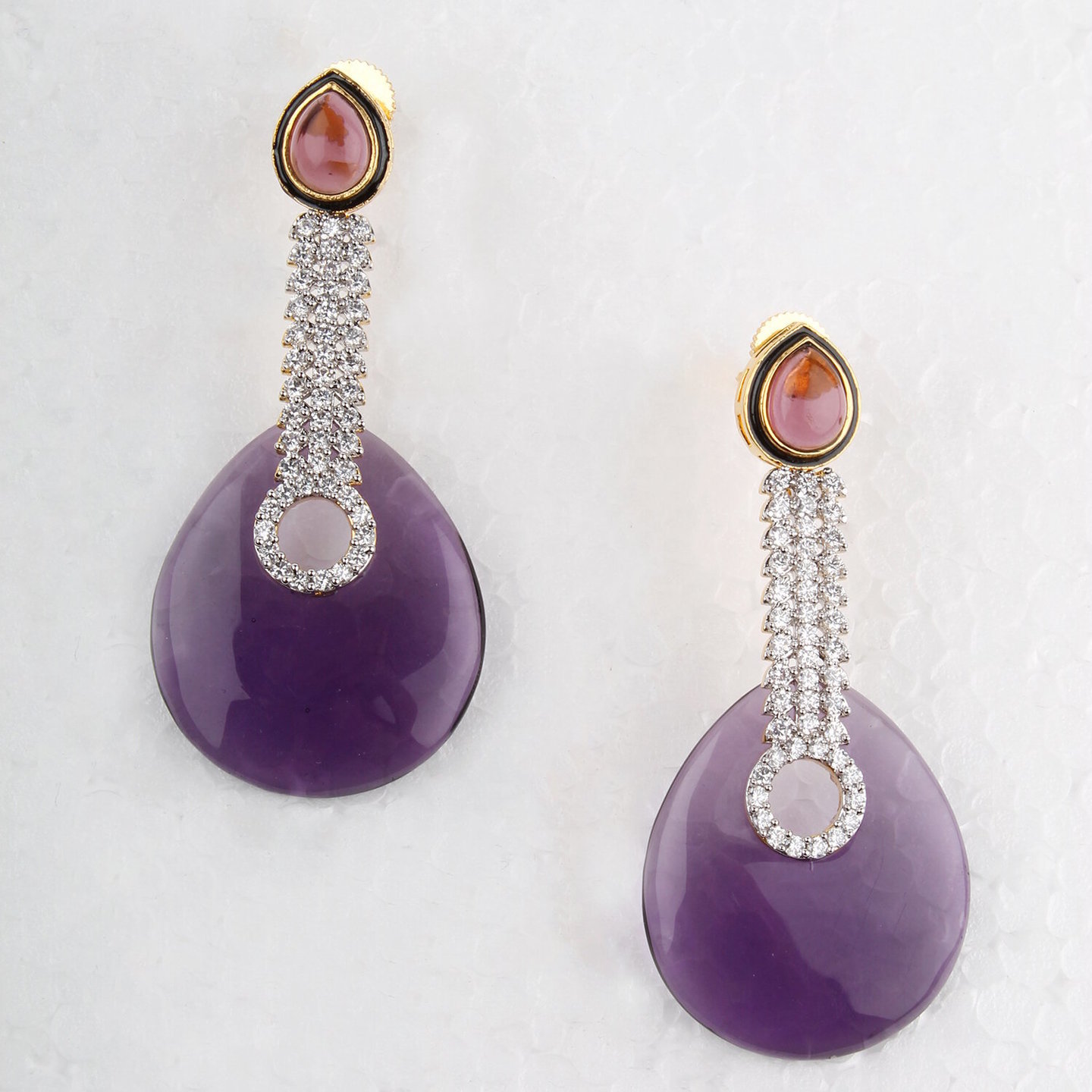 Purple Dangler Earrings