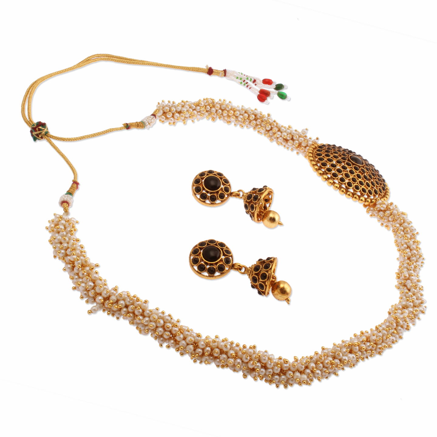 Black Side Pendant Pearl Necklace