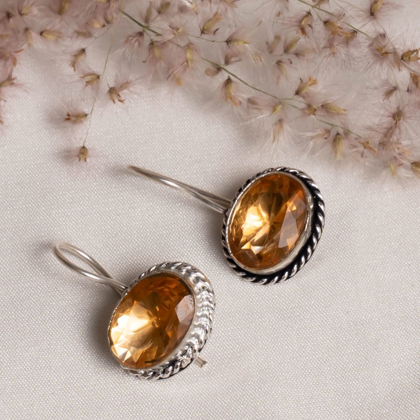 Honey Orange Oval Stone Dangler