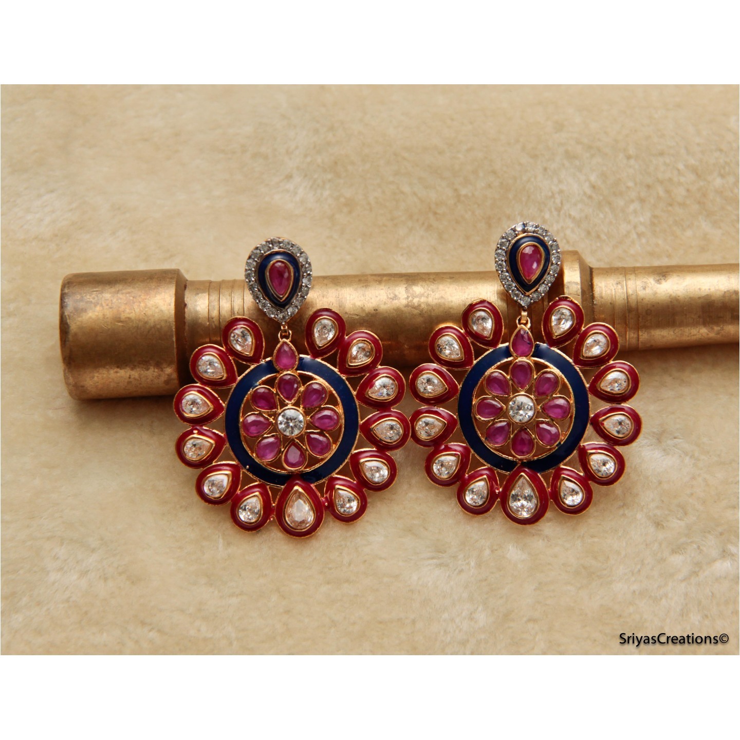 Blue Red Drop Wheel Danglers
