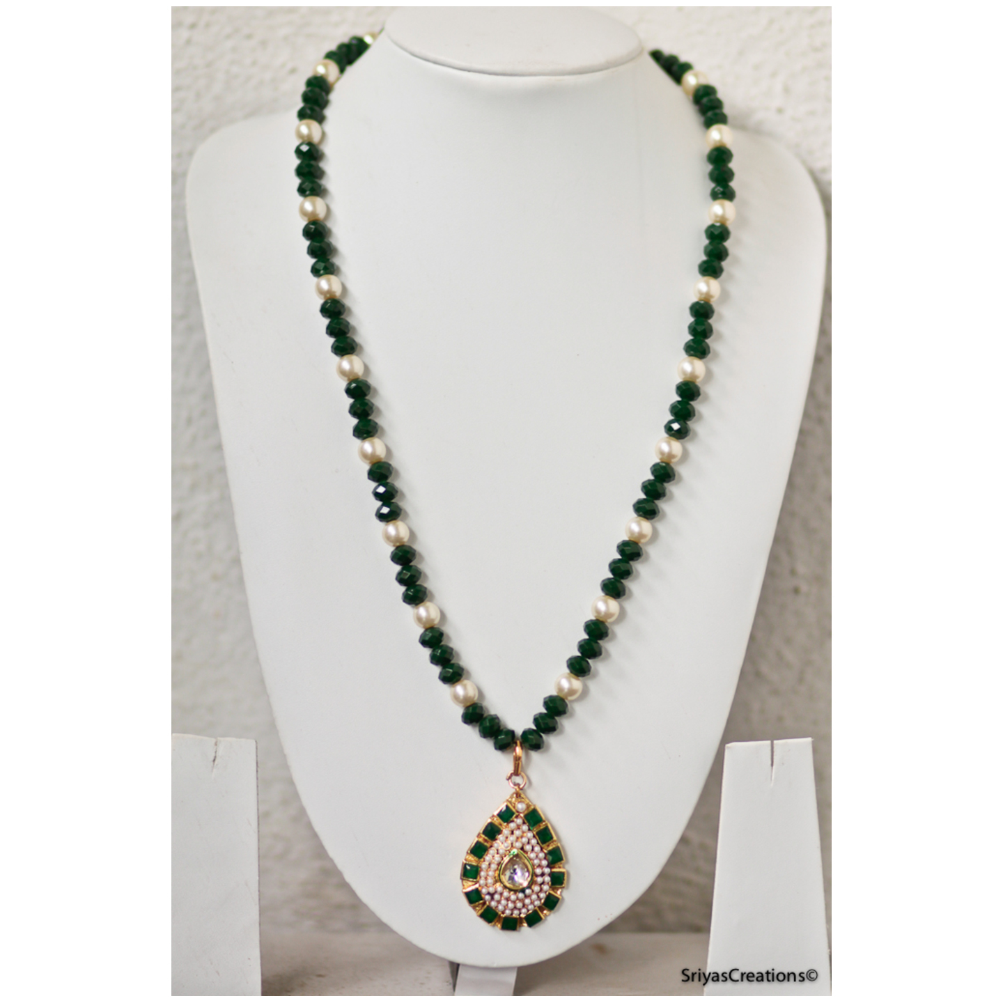  Green Pearl Necklace set